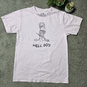 Superrradical x Lil Peep Bart Simpson Hellboy Shirt Pink Small